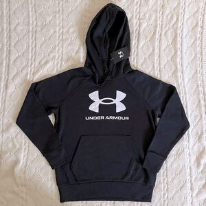 Under Armour | Black Rival Fleece Hoodie Big Logo